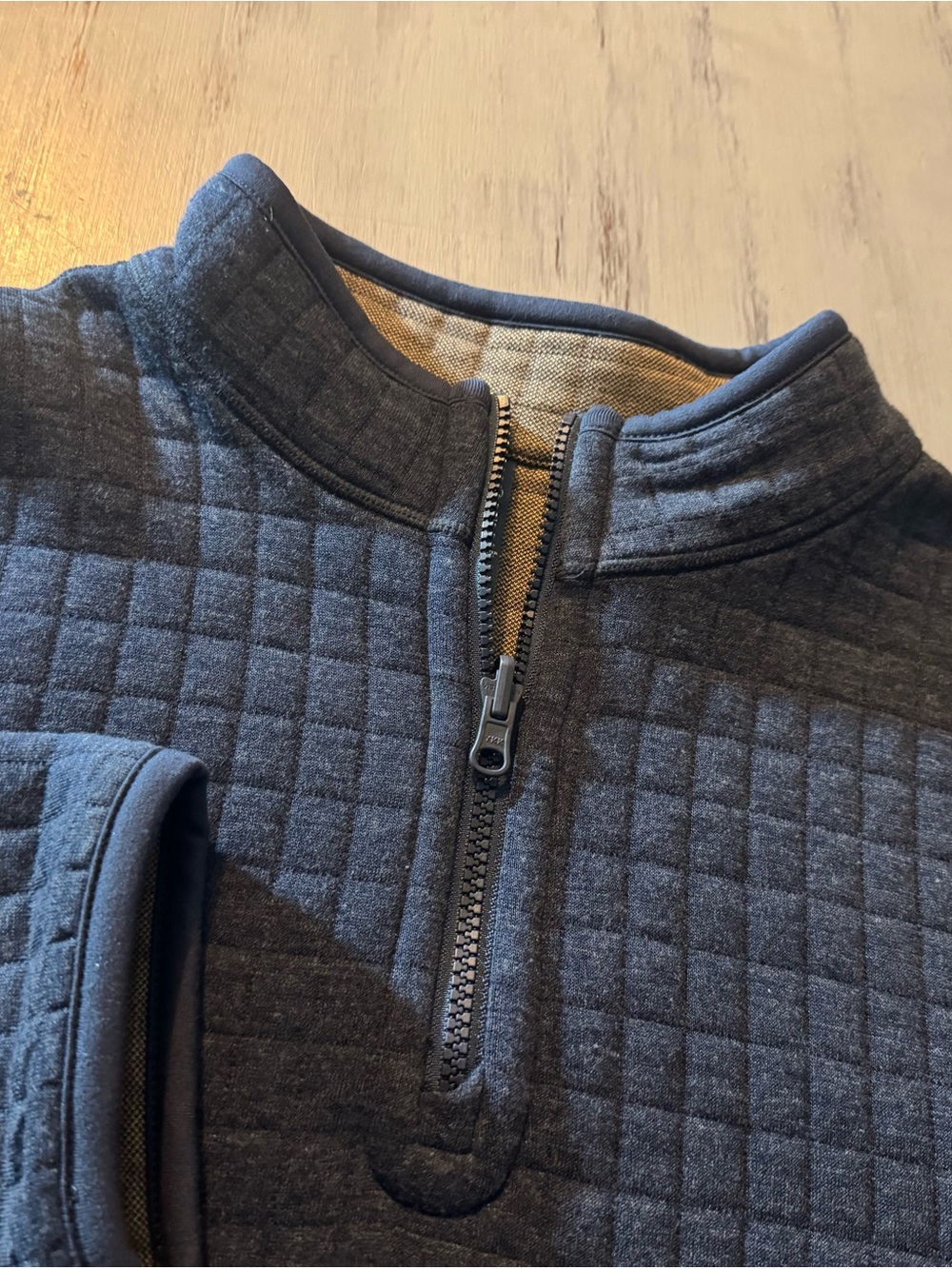 Southern Tide XL Blue Quilted Quarter Zip Pullover